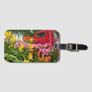 Red Truck with Tulips, Oregon Luggage Tag