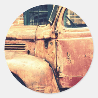 Red Truck Wreck Classic Round Sticker