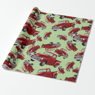 Red Trucks Christmas Wrapping Paper