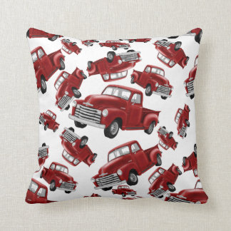 Red trucks cushion