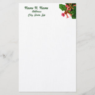 Red Trumpet Vine Stationery