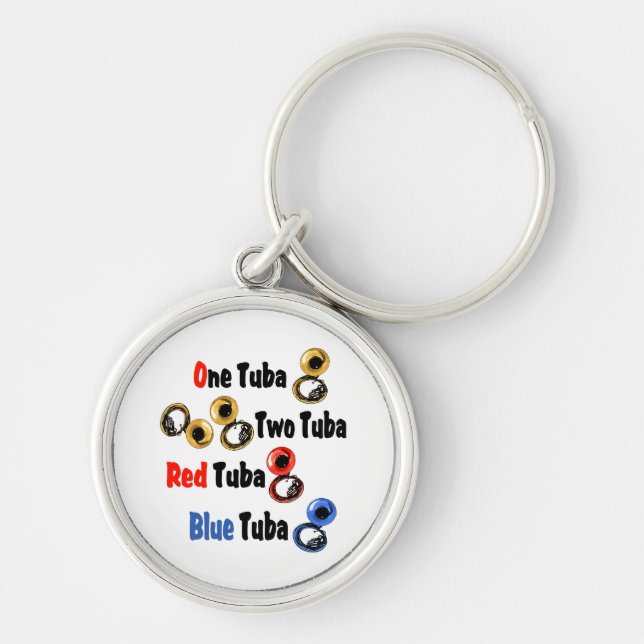 Red Tuba Blue Tuba Key Ring (Front)
