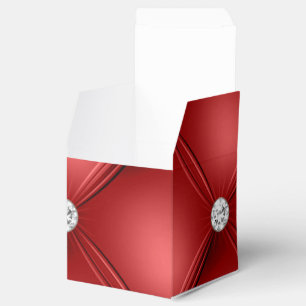 Red Tufted Small Square Decorative Pattern Favour Box