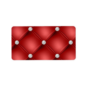 Red Tufted Small Square Decorative Pattern Label