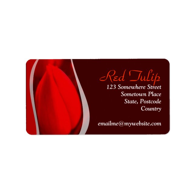 Red Tulip Address Label (Front)
