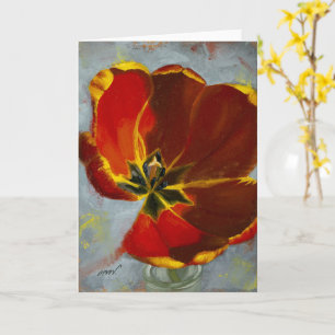 Red Tulip Blank Greeting and Notecard