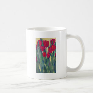 red tulip coffee mug