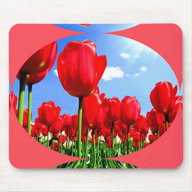 Red tulip delight art mouse pad (Front)