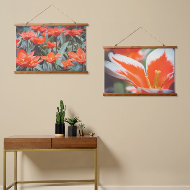 Red tulip field hanging tapestry (Asymmetrical)