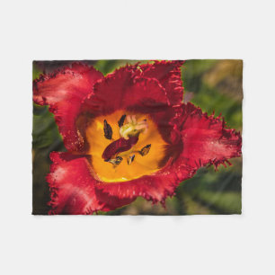 Red tulip fleece blanket