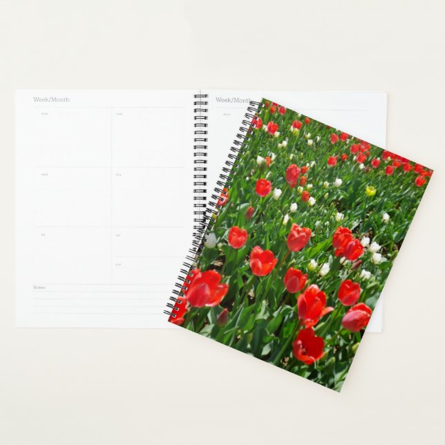 Red Tulip Flower Field Photo Planner (Display)