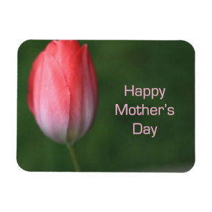 red tulip flower, happy mother's day magnet