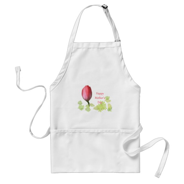 red tulip flower, happy mother's day standard apron (Front)