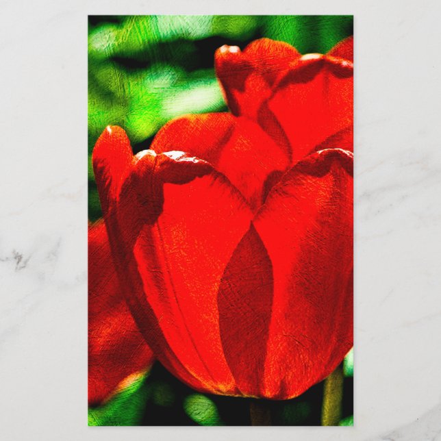 Red tulip flowers flyer (Front)