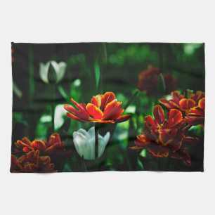 Red Tulip - His Majesty the King Tea Towel