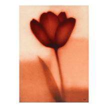 Red Tulip Japanese Floral Abstraction