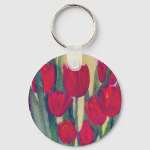 red tulip key ring