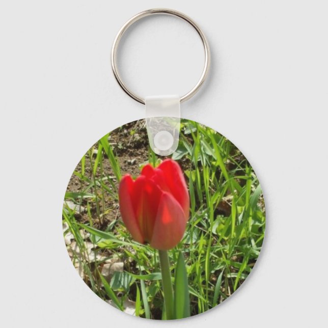 Red Tulip Key Ring (Front)
