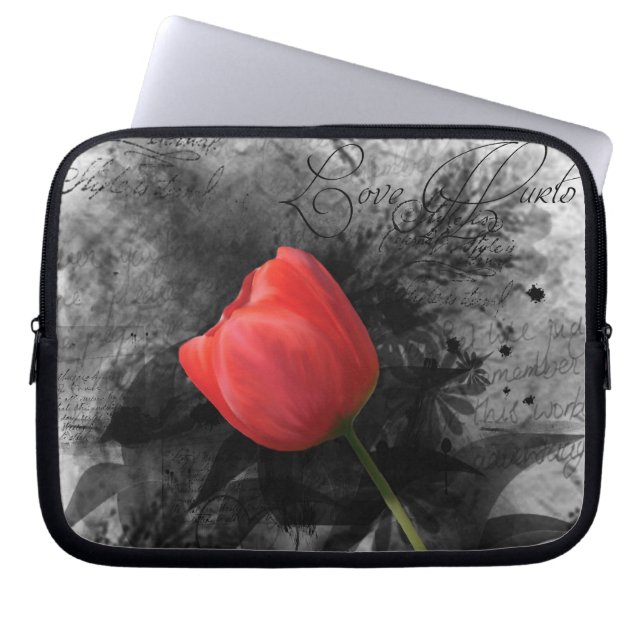 Red Tulip Laptop Bag (Front)