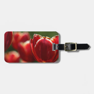 red tulip luggage tag