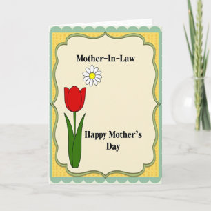 Red Tulip Mother In Law Card