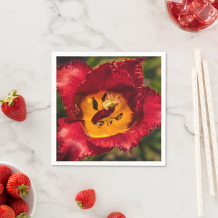 Red tulip napkin