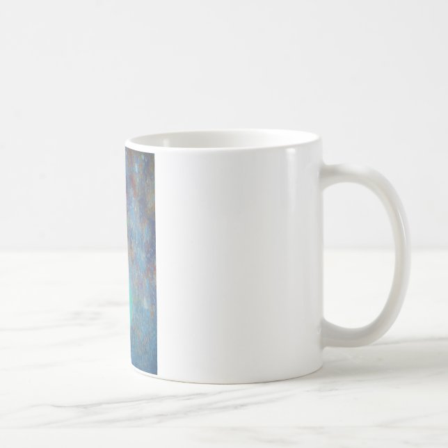 Red Tulip on Blue Grey Slate Coffee Mug (Right)