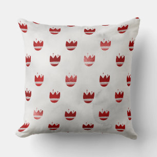 Red Tulip Pattern Cushion