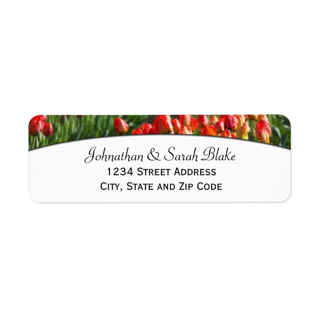 Red Tulip Return Address Labels (Front)