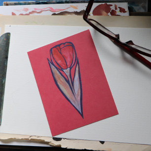 Red Tulip Spring Nature Postcard