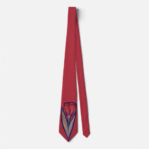 Red Tulip Spring Nature                            Tie