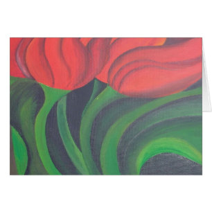 Red Tulips Abstract Art