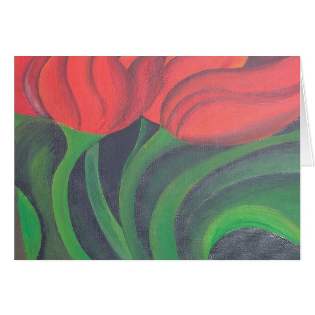 Red Tulips Abstract Art (Front Horizontal)