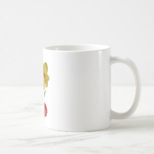 Red tulips and yellow daffodil flowers coffee mug