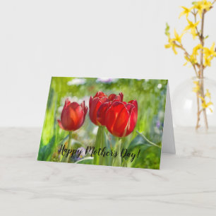 Red Tulips Art Mother's Day Card