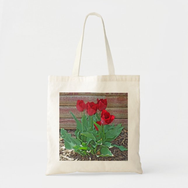 Red Tulips Art Tote Bag (Front)