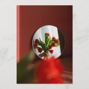 Red Tulips “Be My Valentine?” Modern Valentine's Holiday Card