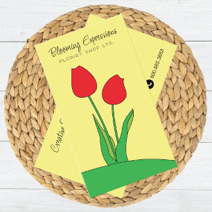 Red Tulips Blooming Florist Business Card
