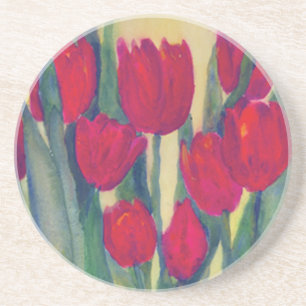 Red Tulips Coaster