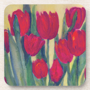 Red Tulips Coaster