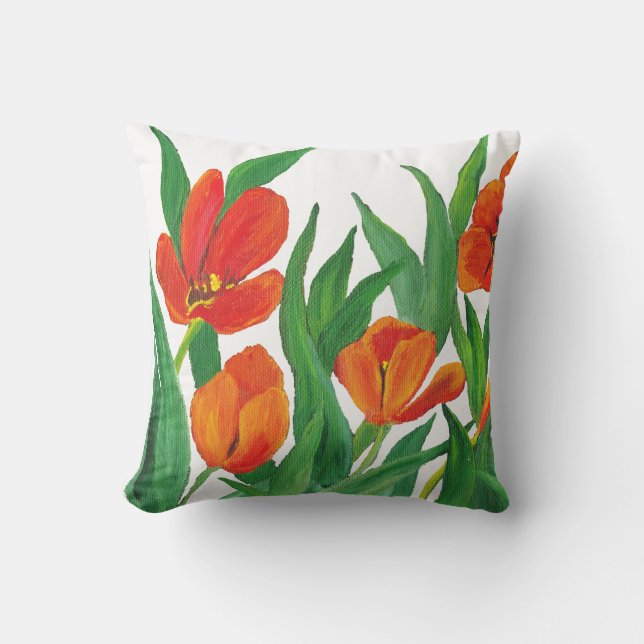 Red Tulips Cushion (Front)