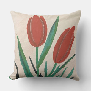 Red Tulips  Cushion