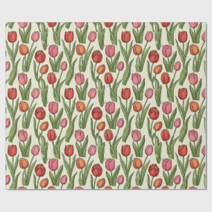 Red Tulips Design Wrapping Paper