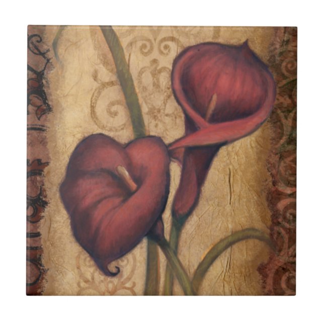 Red Tulips II Ceramic Tile (Front)