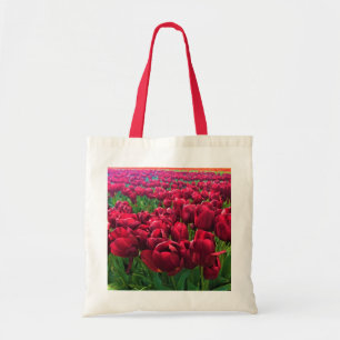 Red Tulips in a Field, Oregon Tote Bag