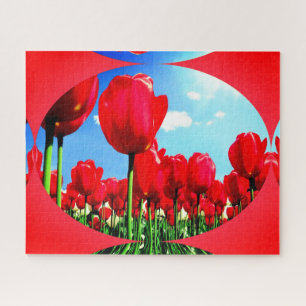 Red tulips in art jigsaw puzzle