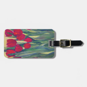 Red Tulips Luggage Tag