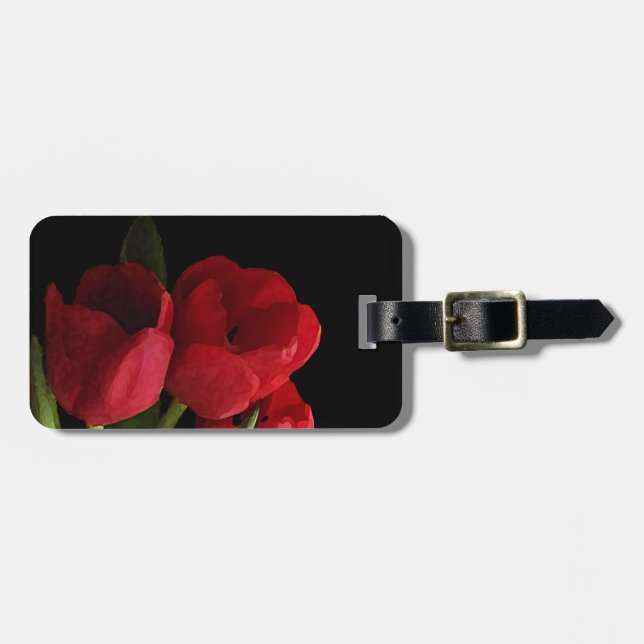 Red Tulips Luggage Tag (Front Horizontal)