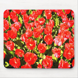 Red tulips mouse pad