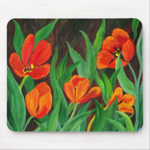 Red Tulips Mouse Pad